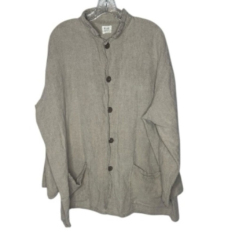Flax By Angelheart 100% Linen Button-Up Jacket. Size Medium.